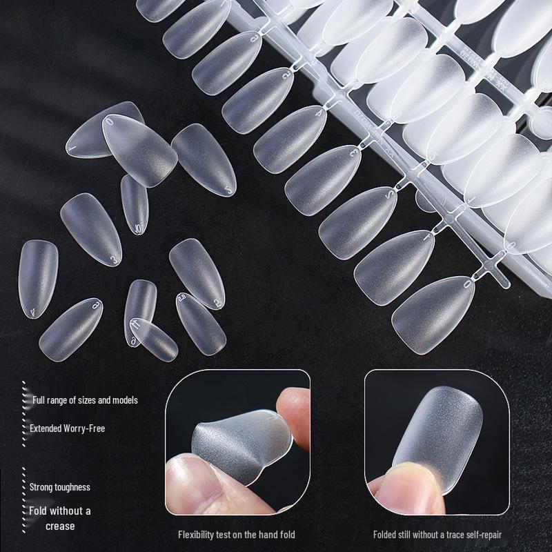 Ultra-Thin Matte Nail Art: Seamless False Nail Tips, Full/Half Cover, 240-Piece Box.