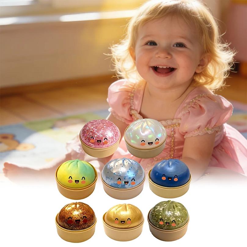 Pelota de Presión Flash Dumpling Simulación Rebote Lento Suave Pellizcar Descompresión Oficina Hogar Decoración Regalos de Cumpleaños Niños Adultos