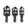3Pcs Drill Bits 90 Degree 1/4 Hexagonal Handle Carbon Steel Chamfer Wood Work Hole Drill Bit for Board