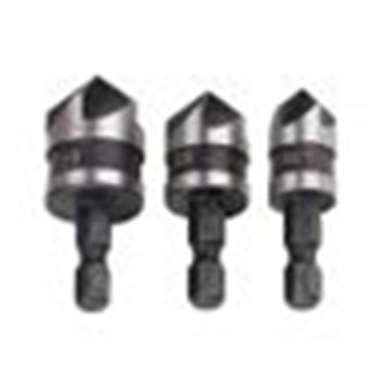 3Pcs Drill Bits 90 Degree 1/4 Hexagonal Handle Carbon Steel Chamfer Wood Work Hole Drill Bit for Board