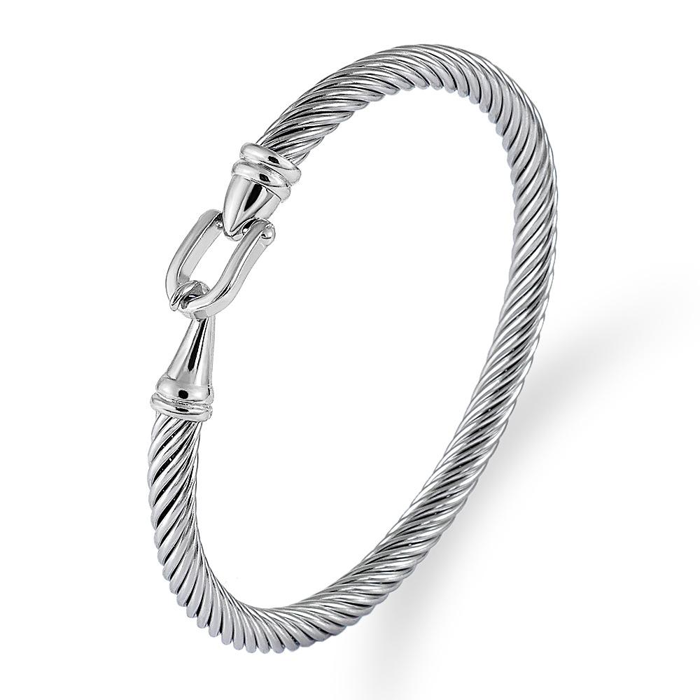 European and American Twisted Wire Gold Opening Bracelet, Brick Bracelet, Cable Wire Rope Bracelet 2026