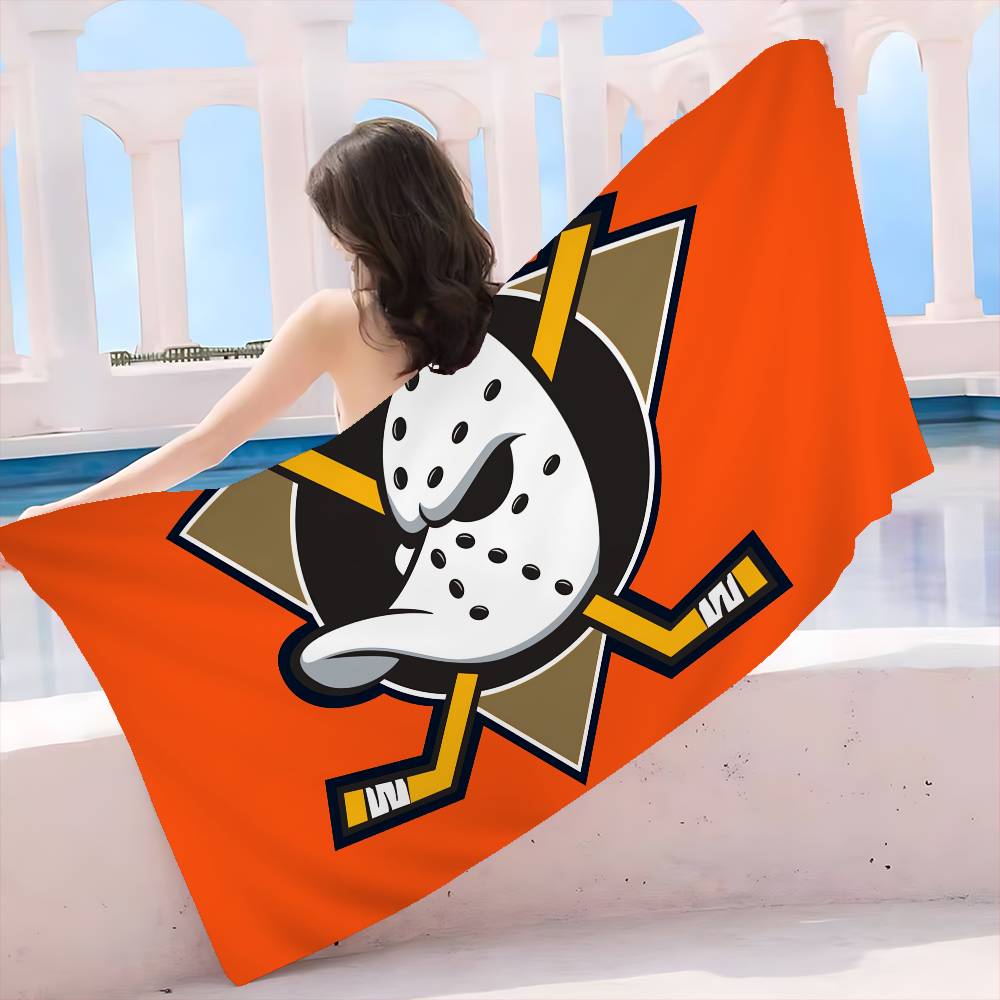 A-Anaheim D-Ducks Microfiber Blanket Quick Drying Beach Towels Oversized Printing Super Absorbent Pool Towel Blanket
