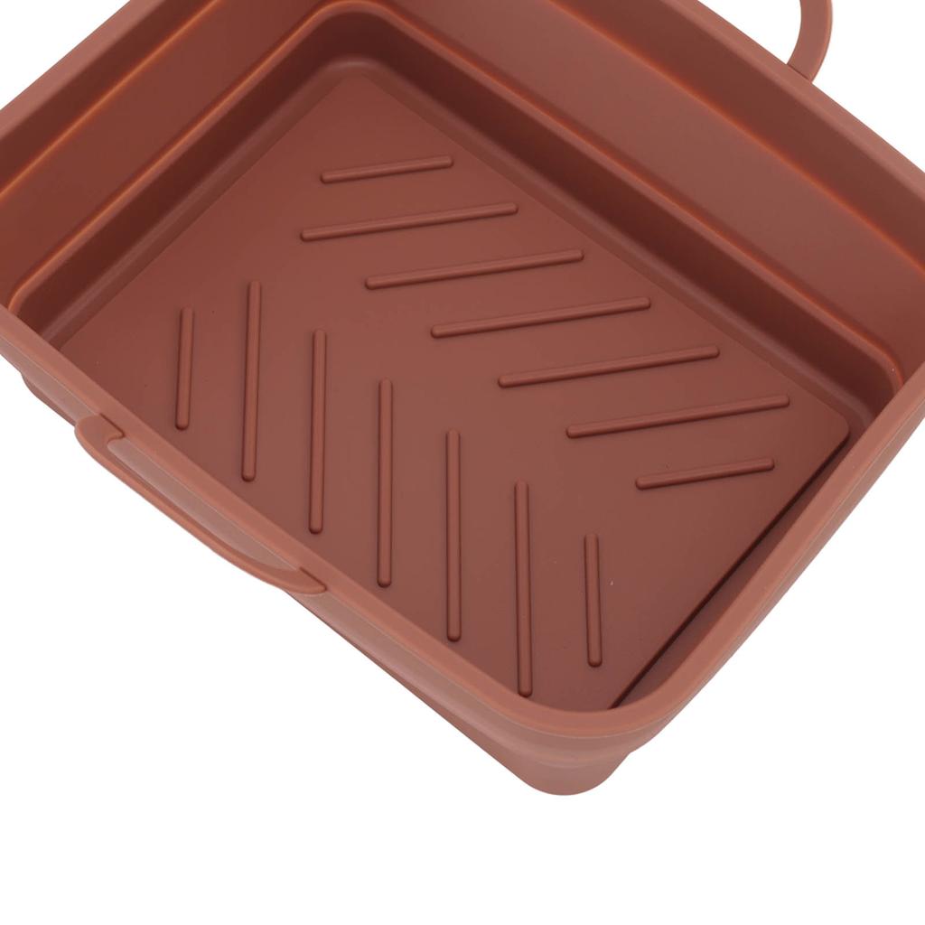 2 Pcs Silicone   Cooker Pot with Handle Rectangular Fryer Liner Tray Replacement for Kitchen Cooking Accessories