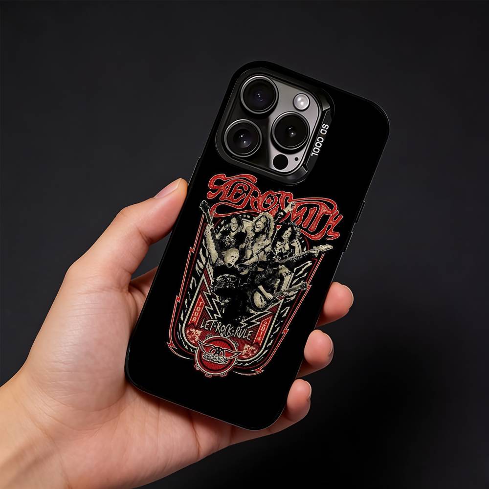 Чехол для телефона Band A-Aerosmith для iPhone 17, 16, 15, 14, 13, 12 Pro Max Черный Конфетный Матовый Ударопрочный Чехол