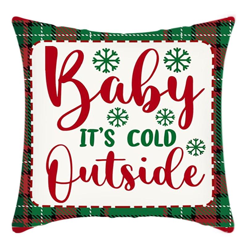 New Christmas Pillowcase Letter Linen Print Home Sofa Pillowcase Bedside Pillowcase