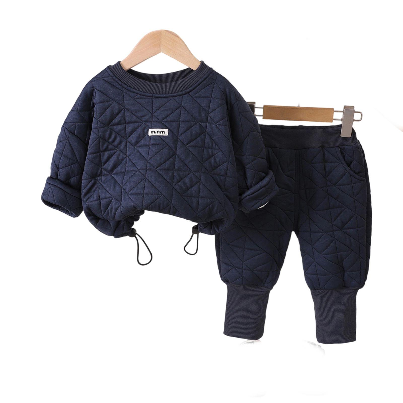 

Детский повседневный комплект с длинным рукавом, удобные наряды для повседневной носки 80 тёмно-синий