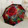 Spring Flowers And Ladybugs Automatic Umbrella Retractable Design with 8-Rib Durability Lightweight Perfect for Outdoor Adventures Fashion Lovers