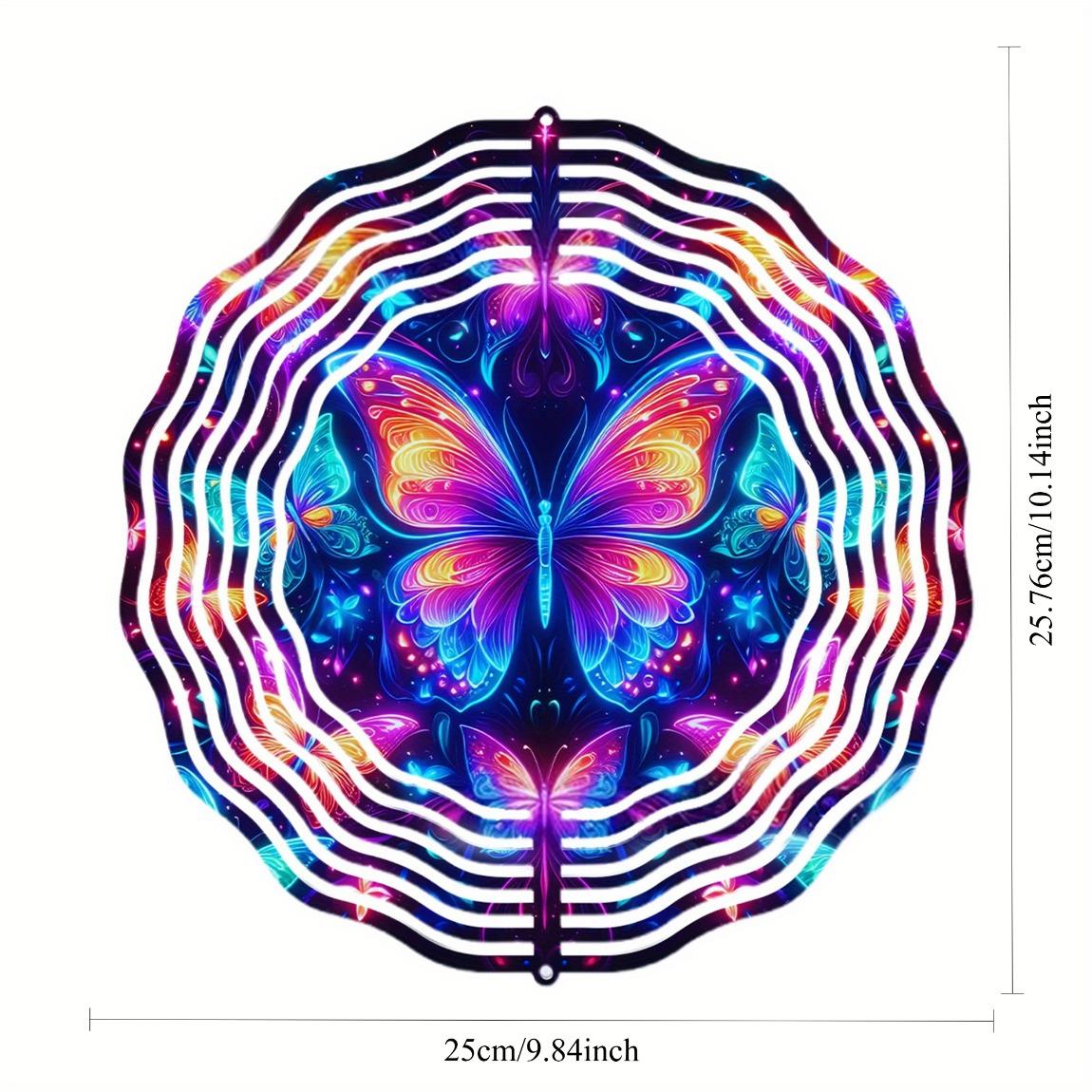 

Colorful Butterfly Wind Chime with Moving Wings Rotating Metal Hanging Decor for Garden Home Outdoor Colorful Animal Ornament