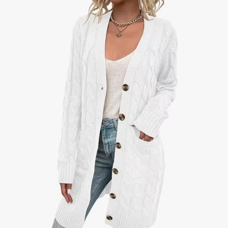 Autumn And Winter New Fashion Women's Outer Wear Cardigan Sweater Women's Fashion Long Single-breasted Casual Cardigan Jacket