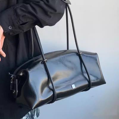 Sac Boston en PU pour femme Sac de soirée décontracté Sac à main Grande capacité Sac à main à poignée supérieure Fermeture éclair Pour le voyage en extérieur