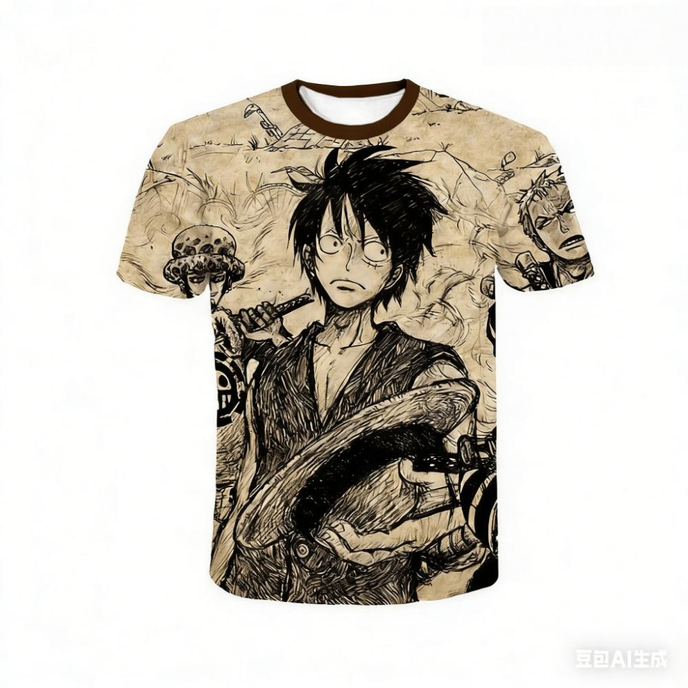 

The Straw Hat Crew Assembles! Multi-Character 3D All-Over Print T-Shirt - Breathable and Personalized Anime Merchandise Top 3XL