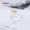 Nehzy 925 Sterling Silver New Women 'S Fashion Jewelry High Quality Chrysanthemum -Shaped Open Ring Adjustable Size