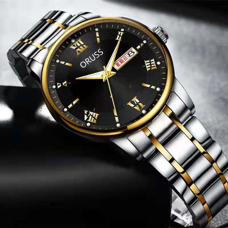 Time Personalized Waterproof Men'S Large Unique Dial Design Business Men'S Watch Soft Steel Belt Trendy Men'S Watch