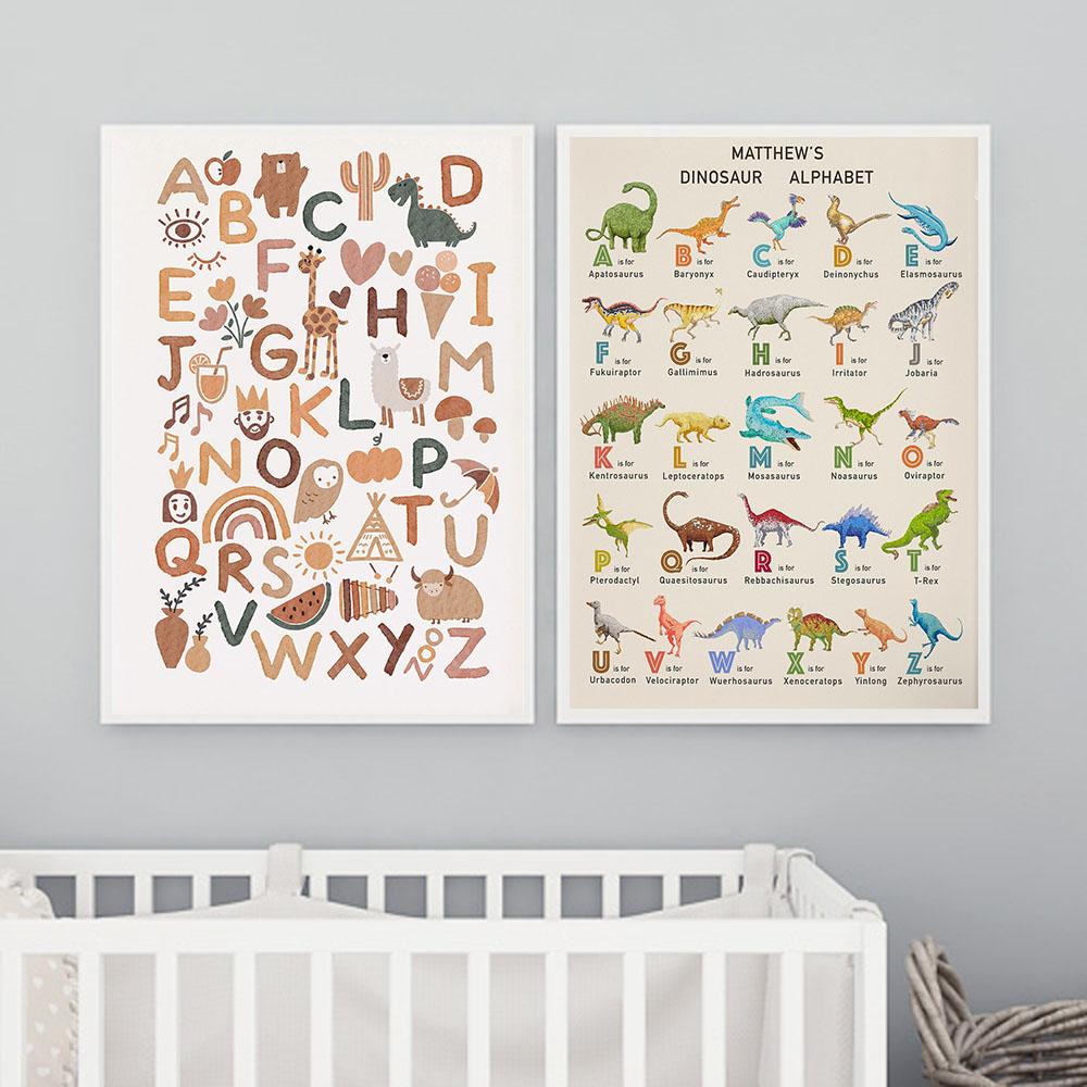 

Письмо Солнце Динозавр Лев Птица Стена Скандинавский Плакат Украшение Комнаты Мультфильм Фреска