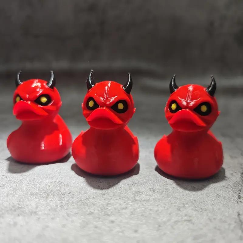 3D Printed Devil Duck Statue Dark Devil Duck Gothic Style Gift Halloween Little Devil Duck Indoor and Outdoor Desktop Decoration