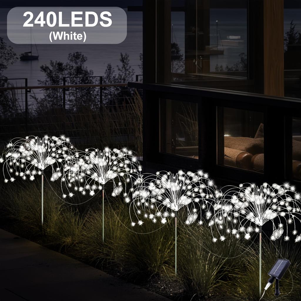 4 adet 320/240 LED Güneş Enerjili LED Ateböceği Lamba 8 Modlu Dış Mekan Güneş Enerjili Bahçe Su Geçirmez Peri Işığı Avlu Balkon Yol Christmas için
