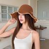Breathable Fisherman Cap Big Brim Bucket Hat Trendy Sun Hat  for Women