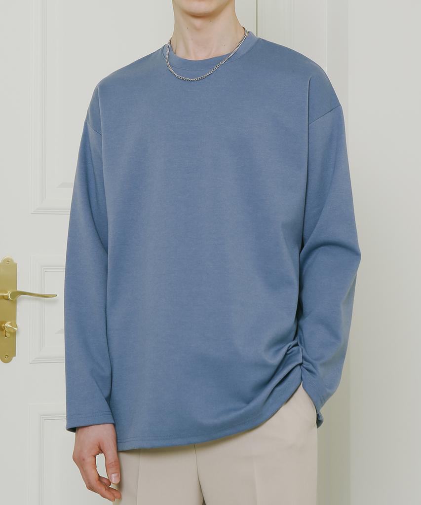 ESN Oversized Pure Heavy Long Sleeve T-Shirt Indigo Blue