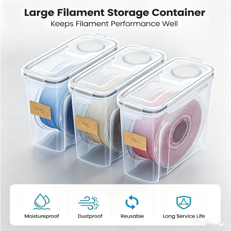 1/4Pcs 4L Food Storage Containers Airtight With Lids – Filament Box For 3D Printer Filament Spools, Bpa-Free Storage Boxes With