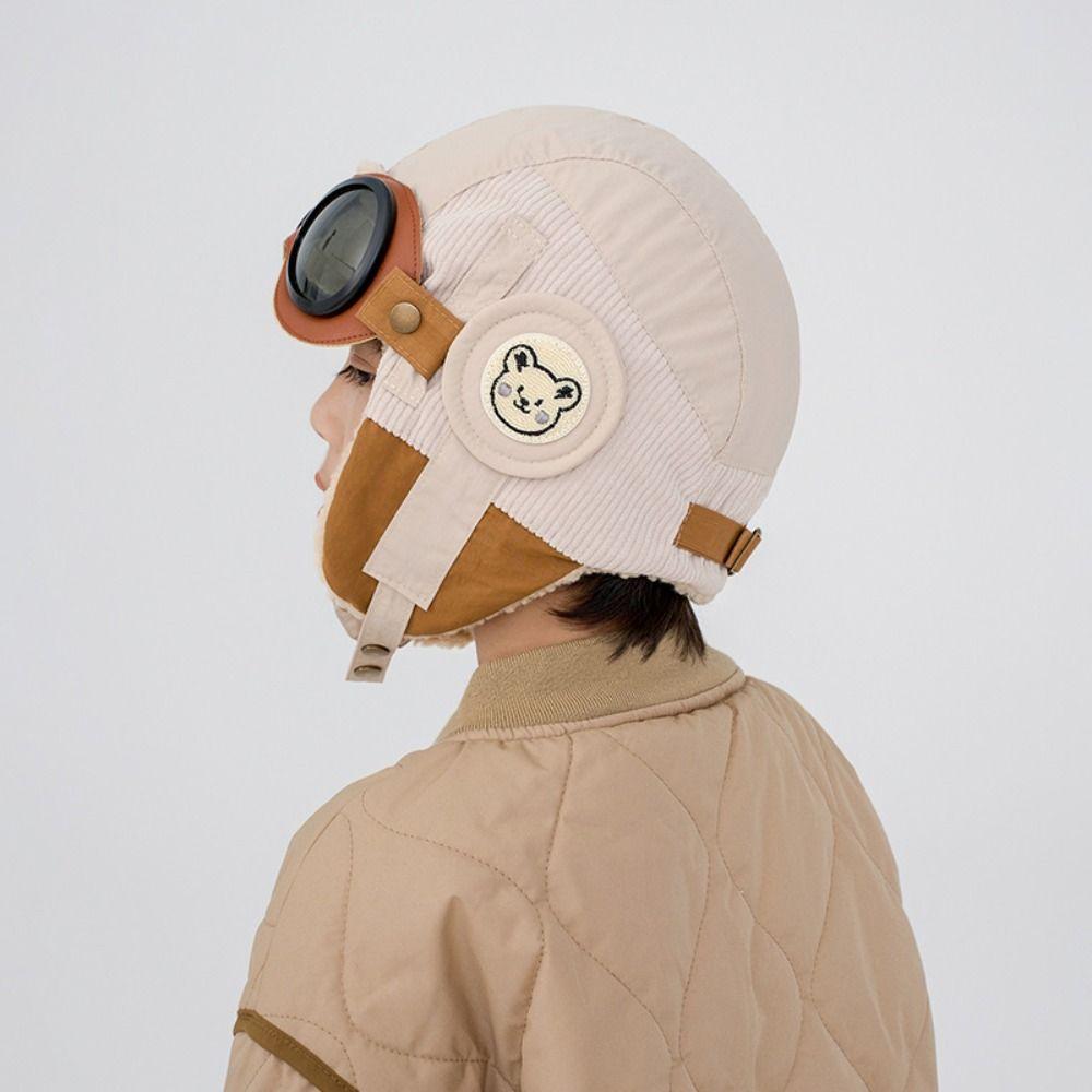 Cute Kids Earflap Hat Soft Lei Feng Hat Ear Protection Children's Plush Pilot Hat Girls