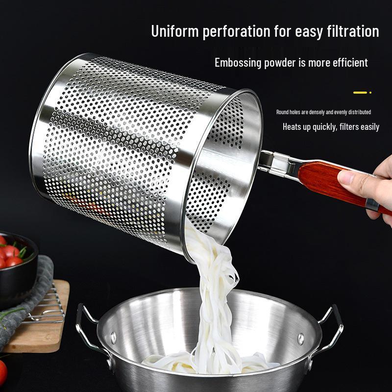 Stainless Steel Large Slotted Spoon for Mala Tang, Noodle Scooping, Boiling Soup, Straining & Hot Pot Vegetable Basket