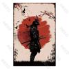 Japanese Samurai Vintage Metal Plate Living Room Decoration Painting Metal Wall Art Plaque Retro Tin Sign Bar Pub Home Decor