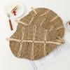Leaf Type Woven Placemats for Dining Table, Heat Resistant Place Mats, Anti Skidding Pad, Hand Woven Potholders, House Decoratio