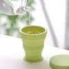 Foldable Silicone Travel Cup with Lid Reusable Water Bottle for Outdoor Camping Gym Heat-Resistant Coffee Cup BPA-Free Portable Mouthwash Cup