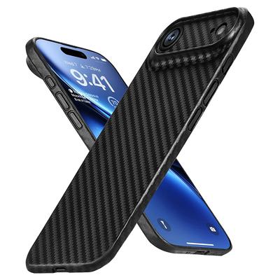 0,3 mm Hülle mit Kohlefasermuster für iPhone 17 Pro Ultra Dünne Matte Harte PP-Hülle für iPhone 17 Pro Schlanke Rückabdeckung Hülle Fundas