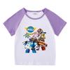 Kids' Color Block Summer Sports Set: Short-Sleeve T-Shirt & Hot Pants.
