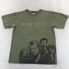 Vintage Bon Jovi T-Shirt 2007-2008 Welttournee Herren M Grün Gesichter Beidseitig