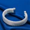 925 Sterling Silver Exquisite Braided Open Bangle for Men and Women, Fashionable Wedding Party Jewelry