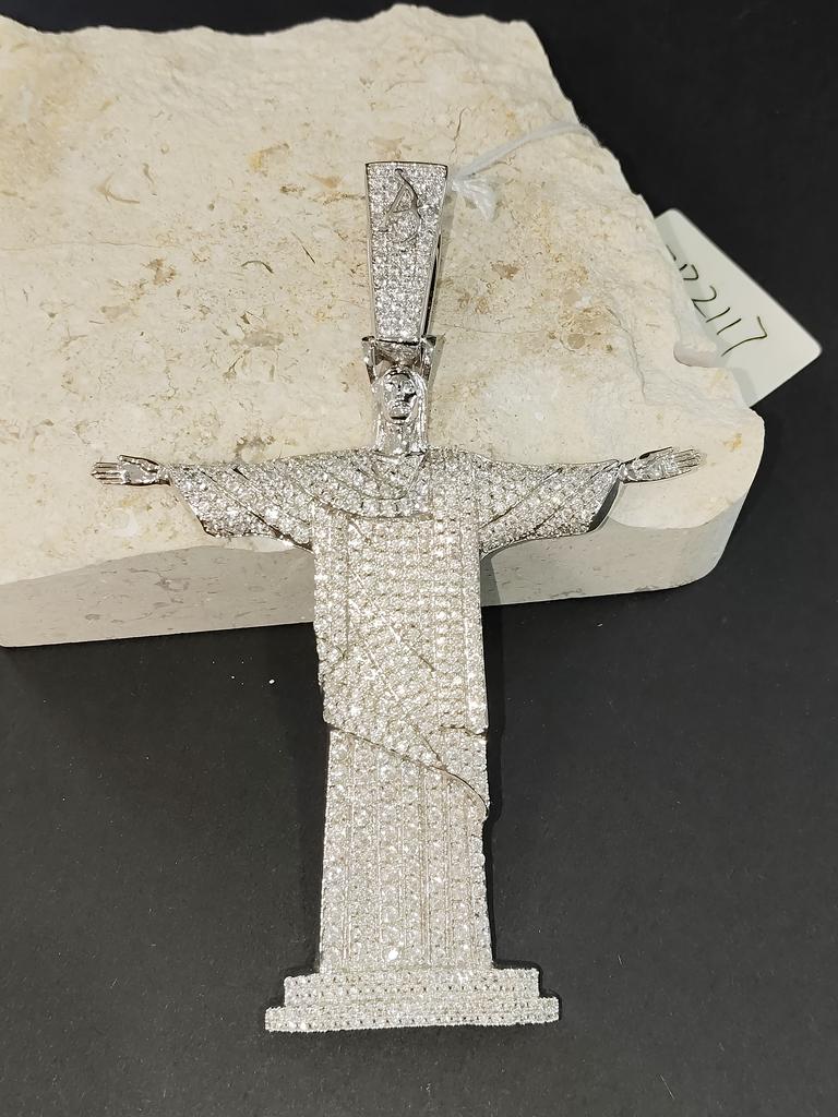 Fine Fashion Trendy 2025 Unisex 18K PVD Gold Plated Jesus Statue Goddess Stainless Steel Link Chain Pendant Necklace for Gift