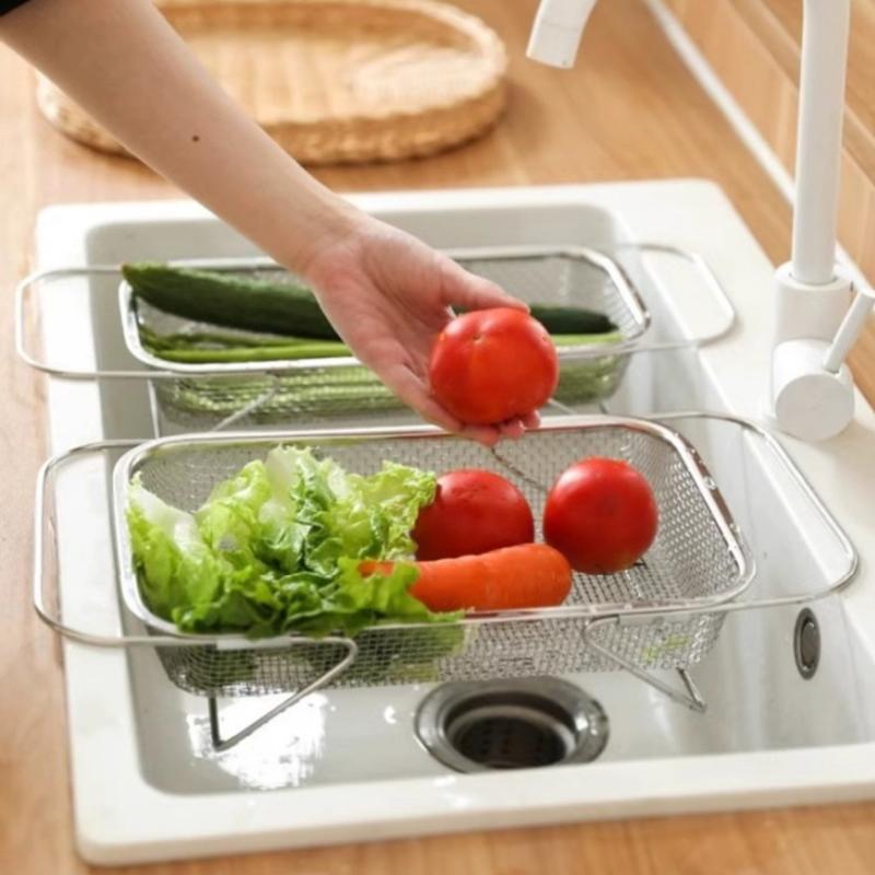 Stainless Steel Kitchen Sink, Telescopic Sink, Draining Rack, Multi-Functional Tableware And Chopsticks Draining Rack