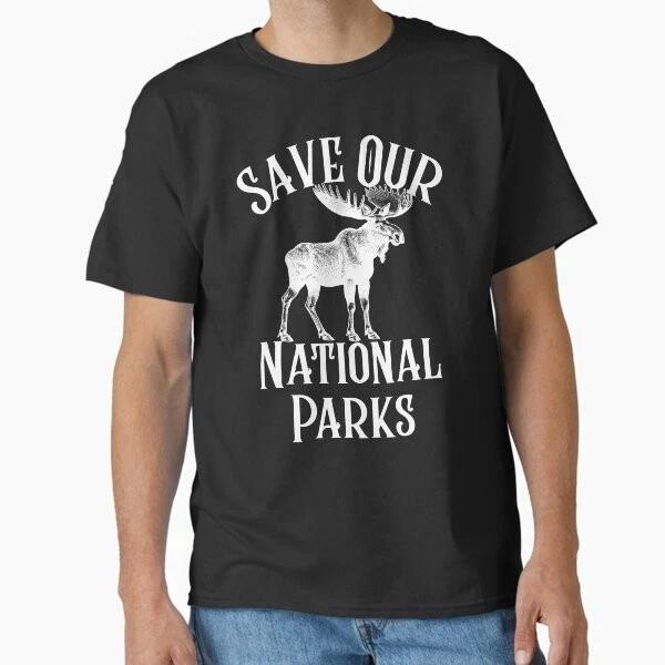 Save Our National Parks Moose Icon Design Classi Made In Usaaus Tshirt S2xl S