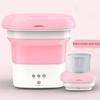 Mini Folding Washing Machine for Socks Underwear Bucket Cleaning (Pink US)