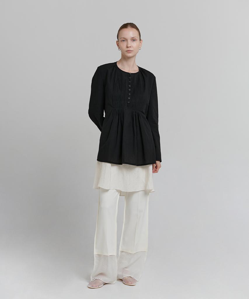 Loutaideu Pintuck Blouse [Black]