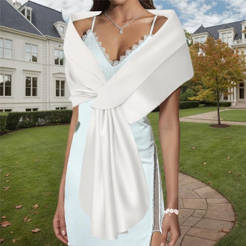 Luxuriöse Hochzeit Seidengefüttertes Inneres Bequemer Wiederverwendbarer Faltbarer Schal für Besondere Anlässe