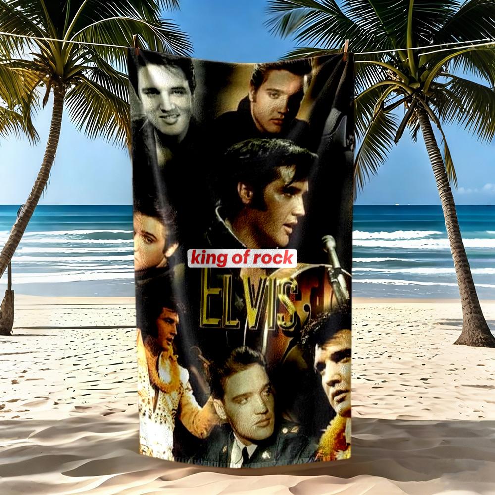Elvis Beach Towel High Absorbency Quickdry Comfortable Lightweight Perfect For Traveling Yoga Camping And Swimming