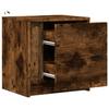 Nightstand with LED Lights Smoked Oak Wood Composite
