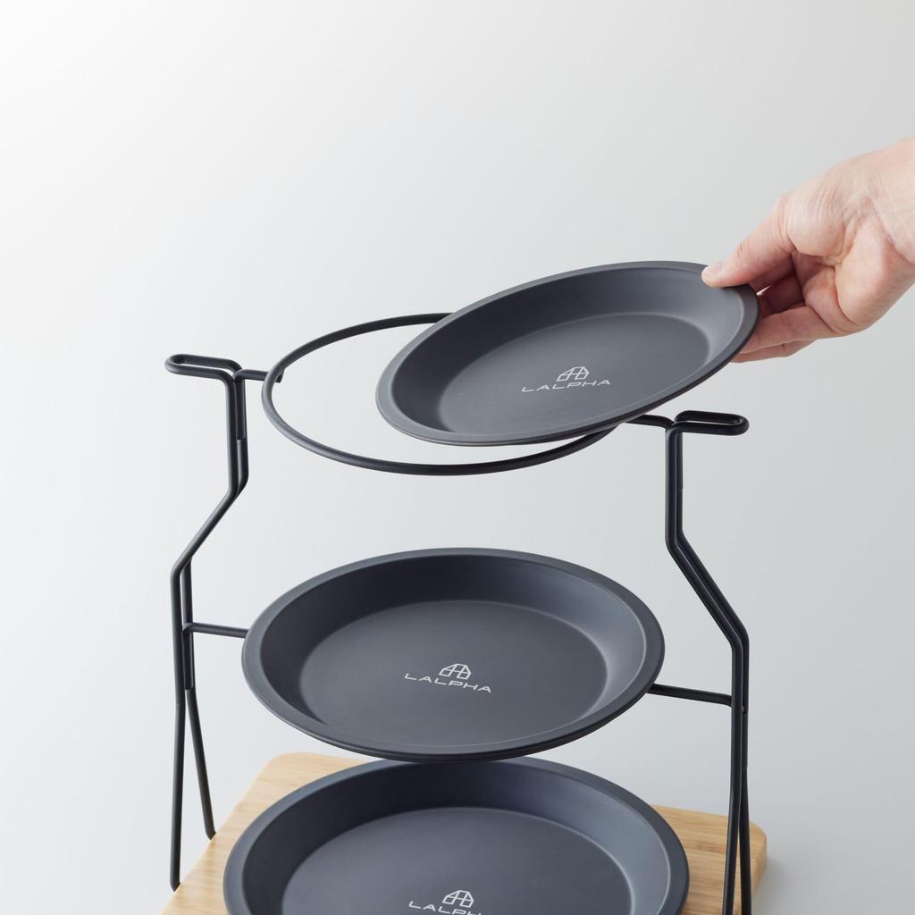 LALPHA TW-080S Assembled Plate Stand Set with Storage Case, Tableware Set for Plates, Dishware, Kitchen, Camping, and Outdoors