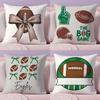 Super Bowl Cushion Cover Soft Short Plush DoubleSided Printing Home Decor Machine Washable Pillow Case Gift