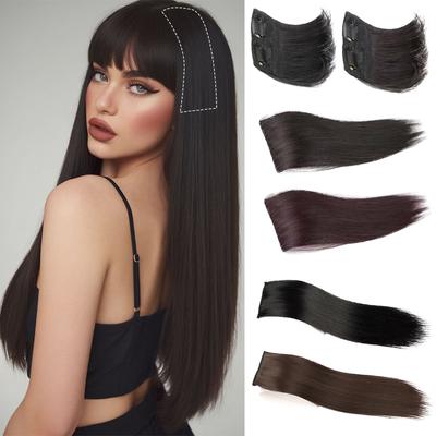 Synthetic Short Straight Hairpiece Extensions Smooth And Fluffy Clip-In Hair Extensions Make Women's Increase Hair Volume Use