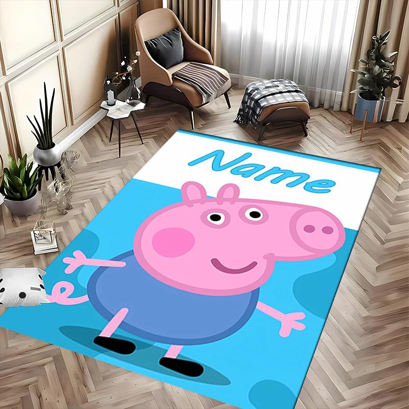 Custom personalization Peppa Pig Area Rug - Perfect For Kitchen, Bathroom,Laundry Room Decor Large Size Available,Gift All Seasons