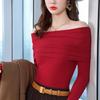 Women's Premium Off-Shoulder Long-Sleeve Knit Top