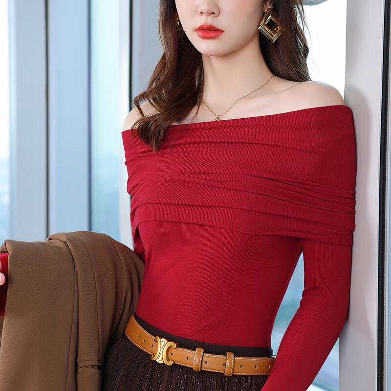 Women's Premium Off-Shoulder Long-Sleeve Knit Top