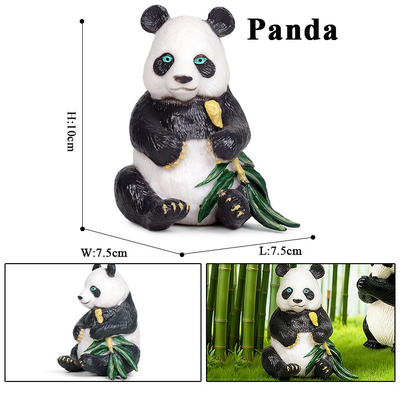 Oenux China Panda Bamboo Wild Animals Action Figures Model Figurine PVC Miniature Cute Decoration Education Collection Kid Toy