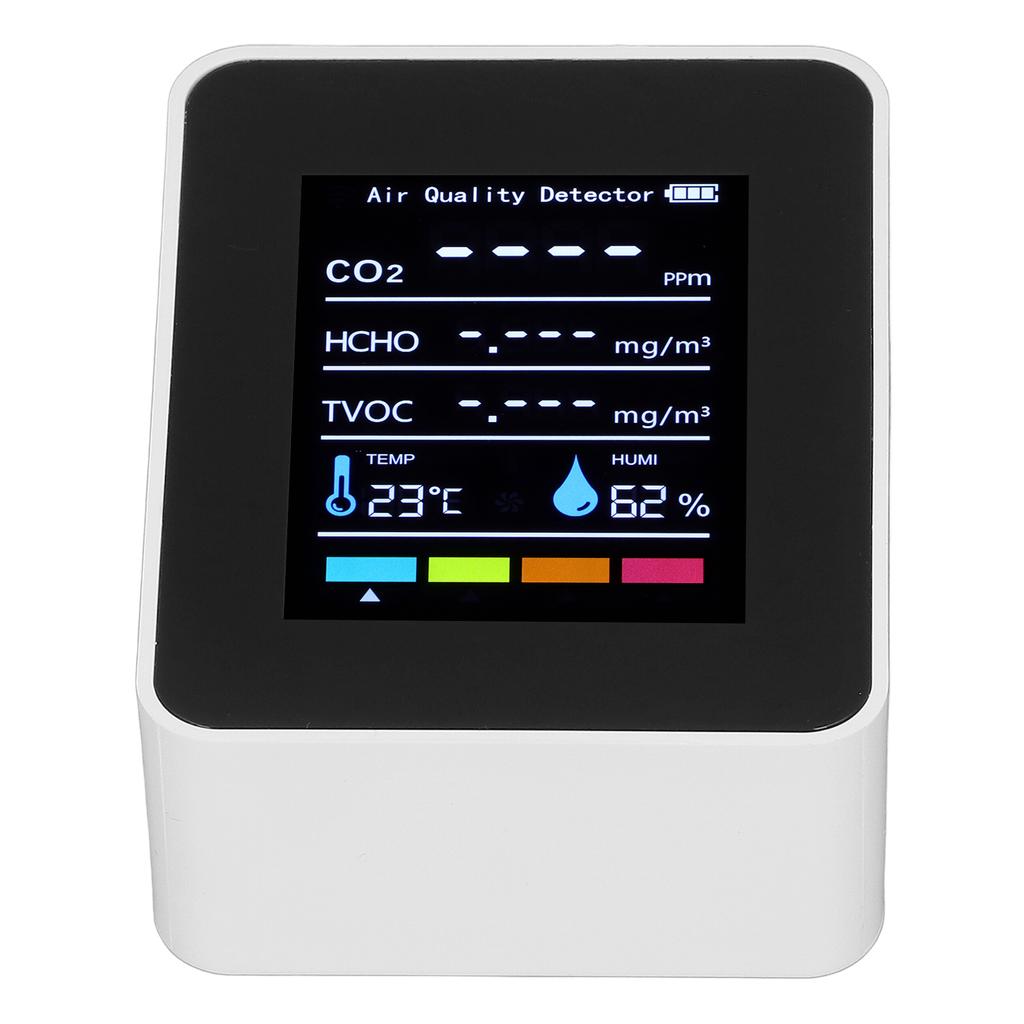 Air Quality Monitor White Semiconductor High Resolution Adjustable Brightness CO2 Detection Sensor