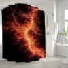 A Vibrant Lightning Shower Curtain with a Passionate Flame Theme, Perfect for Halloween, Includes 12 Hooks, Measuring 180*180C