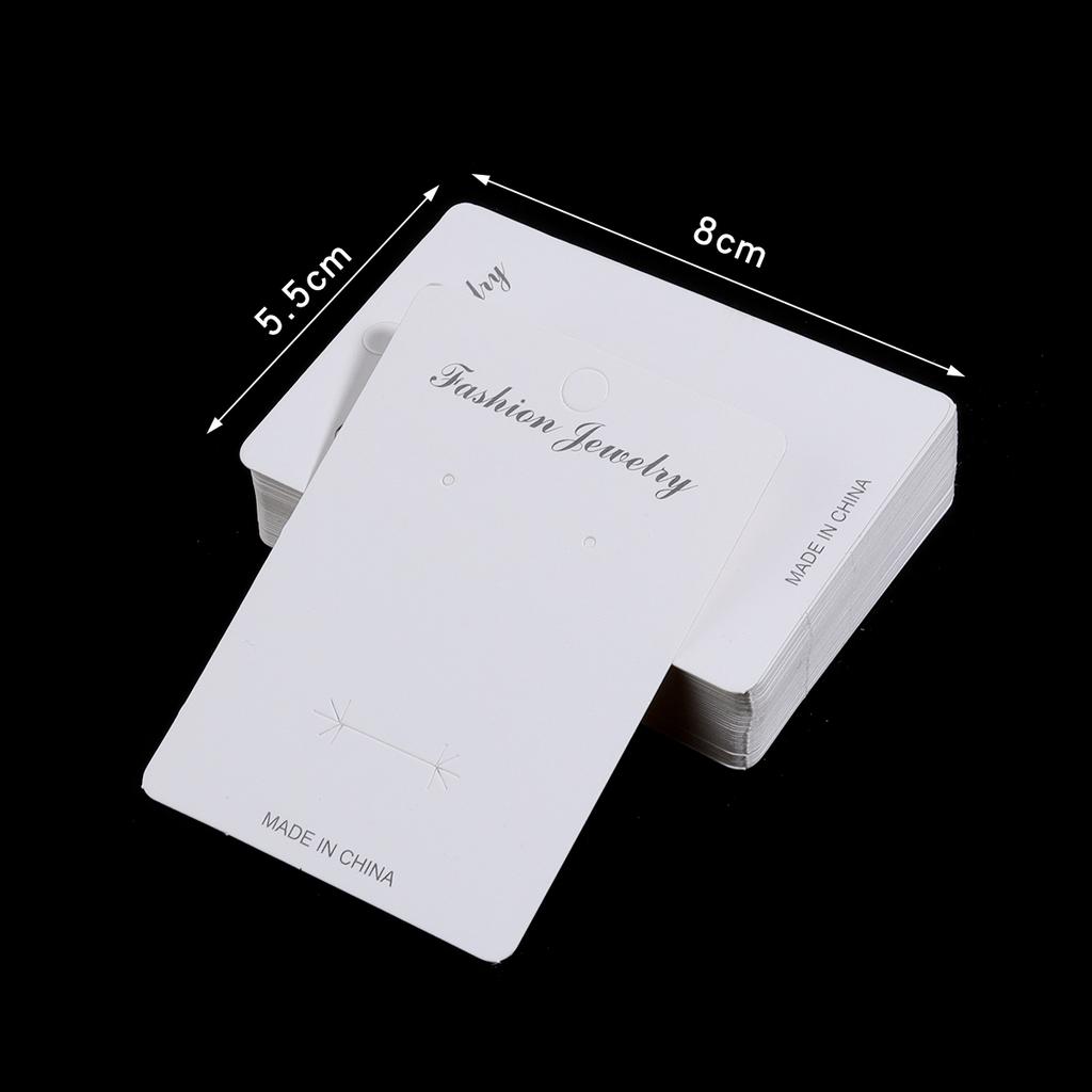 50pcs Earrings Display Card White Paper Jewelry Packaging Paperboard For DIY Necklace Bracelet Small Business Material Supplies
